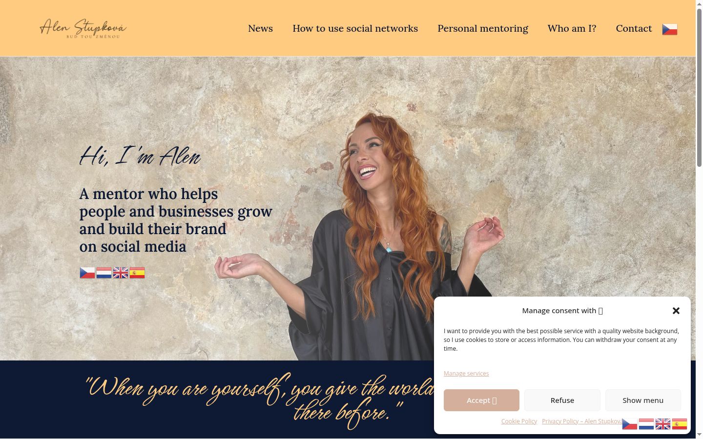 Screenshot of the consent banner shown before any interaction