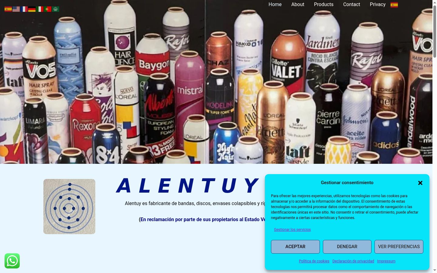 Screenshot del banner di consenso mostrato prima di qualsiasi interazione