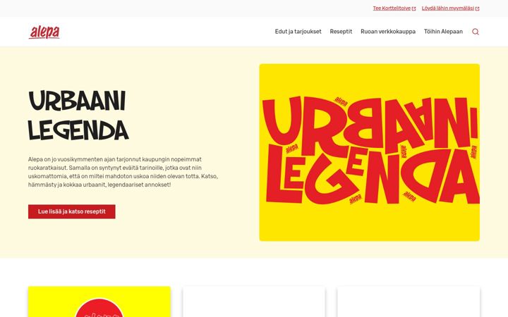 Screenshot von alepa.fi