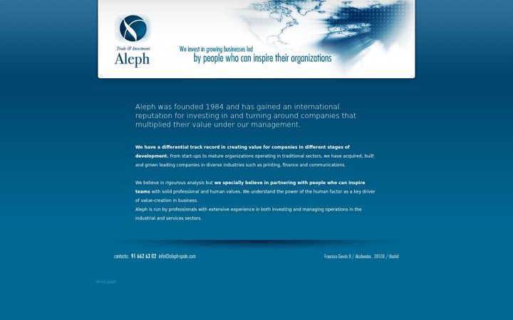 Screenshot of aleph-spain.com