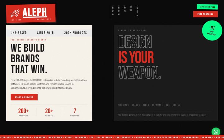 Screenshot of alephcreativehub.co.za