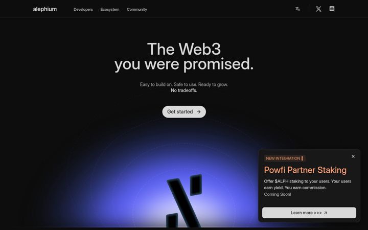 Screenshot of alephium.org