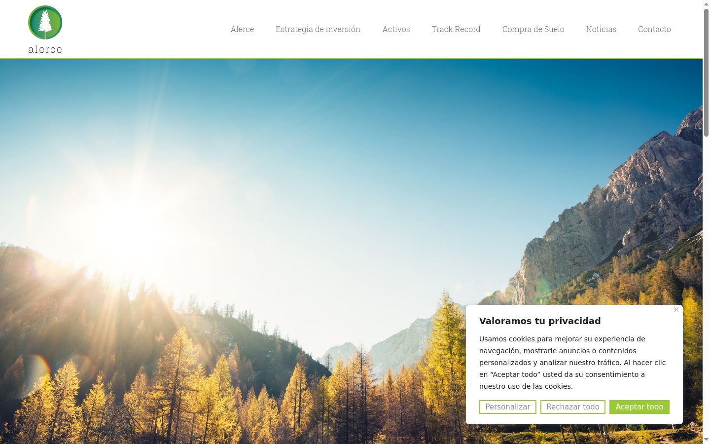 Screenshot of the consent banner shown before any interaction
