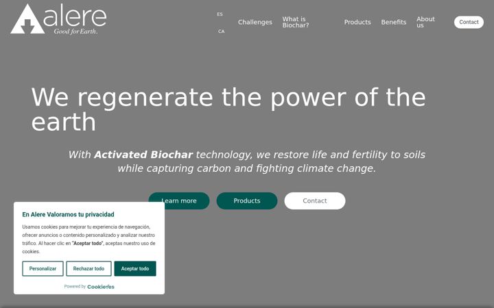 Screenshot of alere.earth