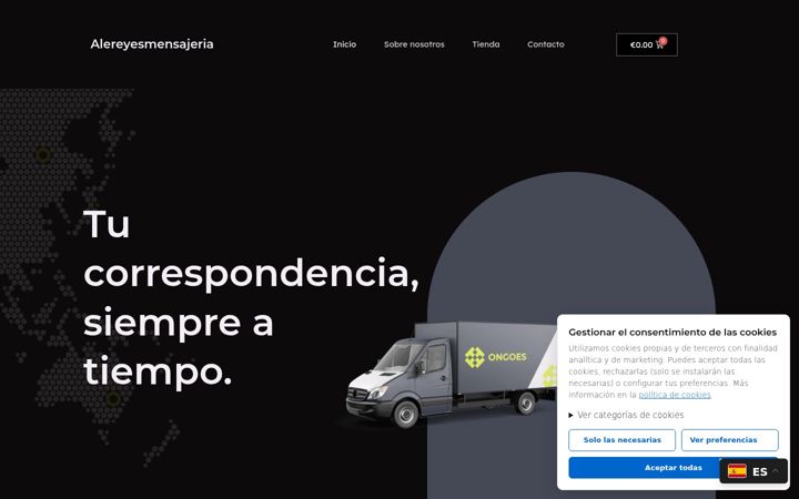 Screenshot of alereyesmensajeria.com