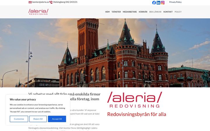 Screenshot of aleria.se