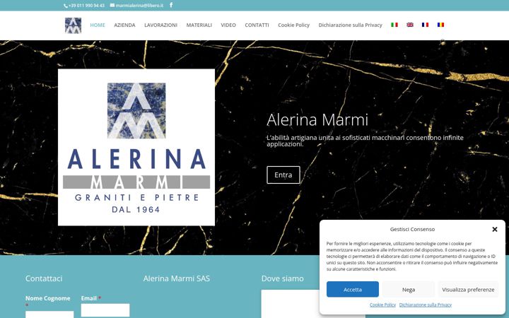 Screenshot of alerinamarmi.it