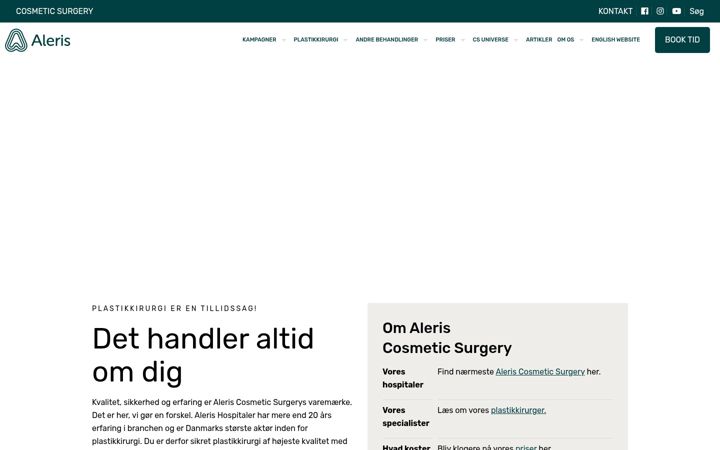 Screenshot of aleris-cosmetic.dk