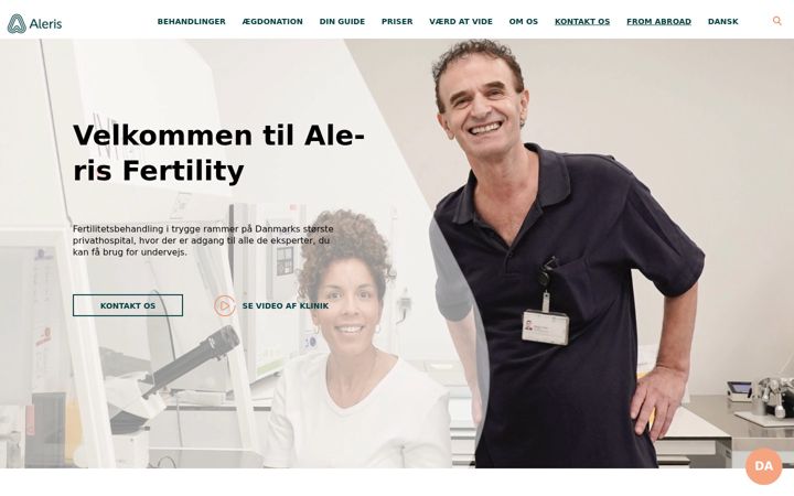 Screenshot of aleris-fertility.dk
