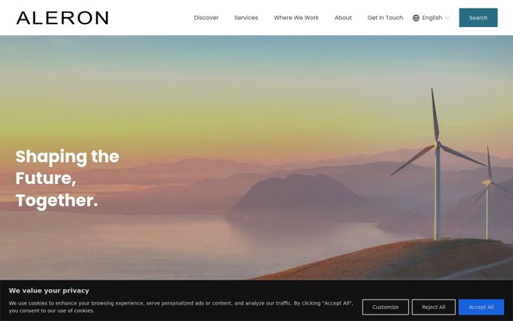 Screenshot of aleronpartners.com
