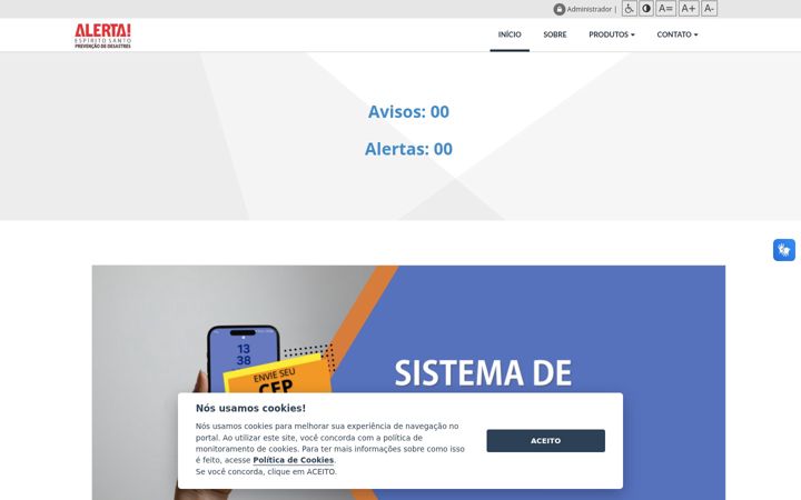 Screenshot of alerta.es.gov.br