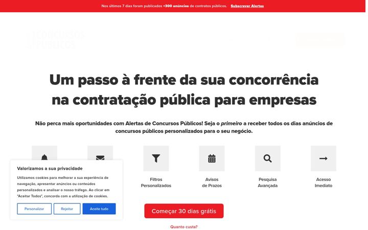 Zrzut ekranu alertaconcursospublicos.pt