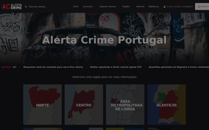 Screenshot of alertacrime.pt