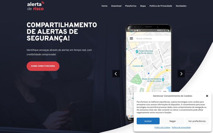 Zrzut ekranu alertaderisco.com.br