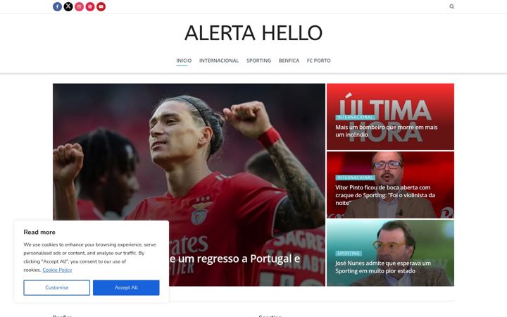 Screenshot of alertahello.com