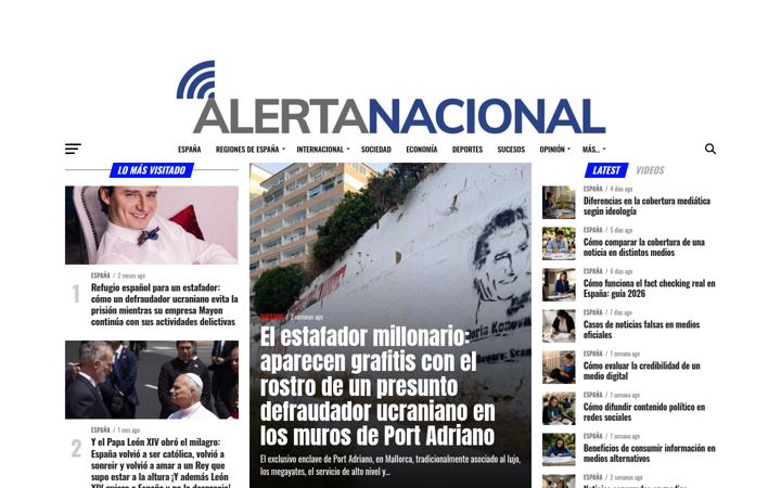 Screenshot of alertanacional.es