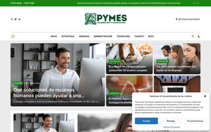 Screenshot of alertapymes.com