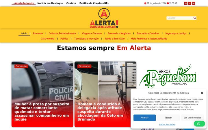 Screenshot of alertasudoeste.com.br