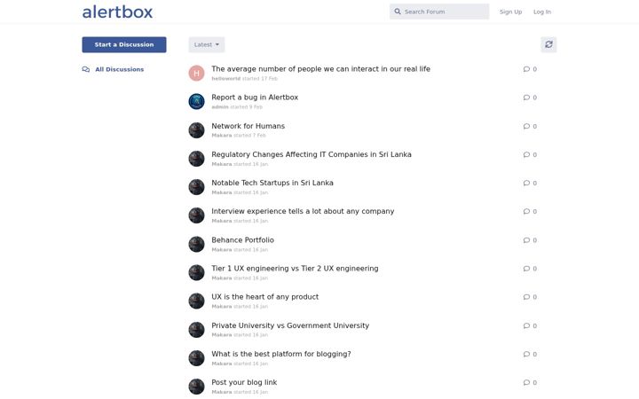Screenshot of alertbox.lk