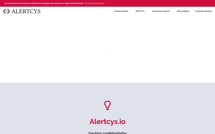 Skærmbillede af alertcys.io