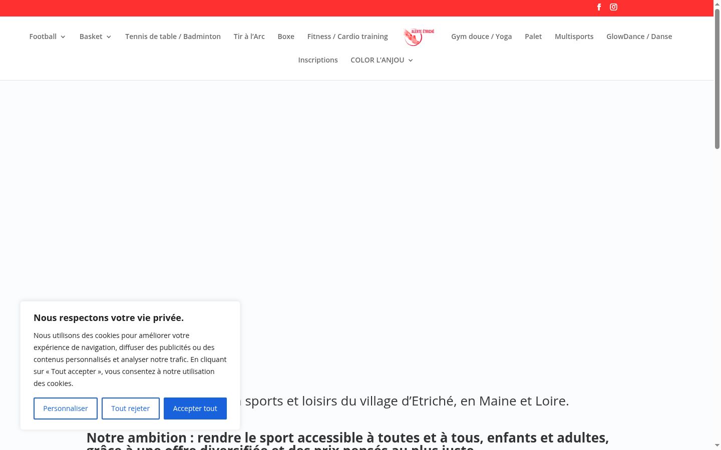 Screenshot van de toestemmingsbanner zoals getoond vóór enige interactie
