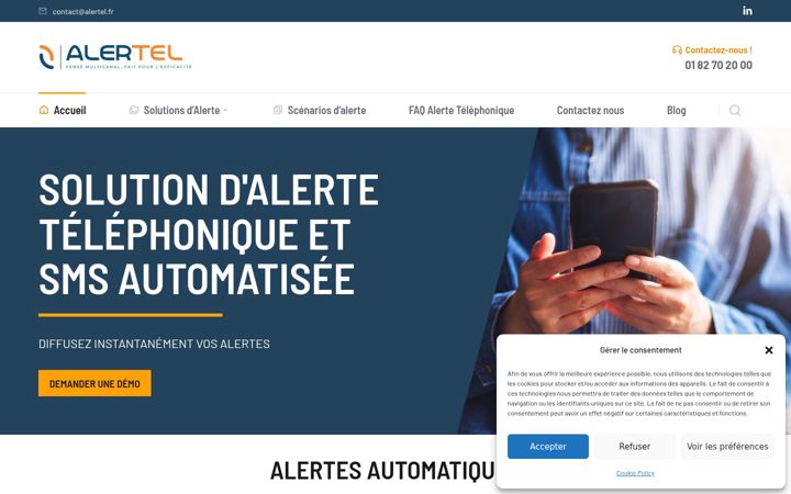 Ekrano kopija alertel.fr