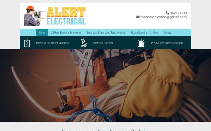 Screenshot of alertelectrical.ie