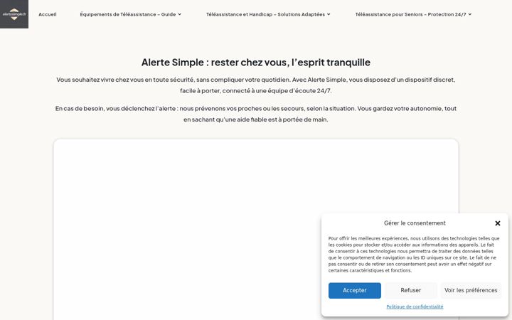 Ekrano kopija alertesimple.fr