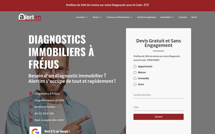 Screenshot of alertim-diags.fr