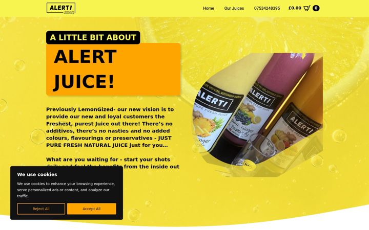 Screenshot of alertjuice.co.uk