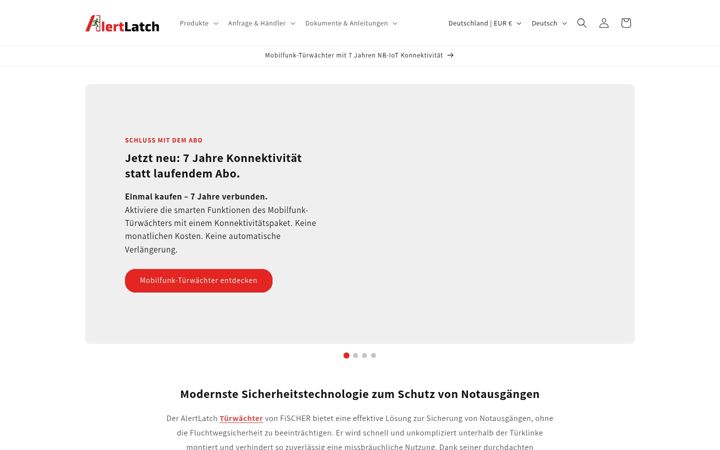 Captura de ecrã de alertlatch.de