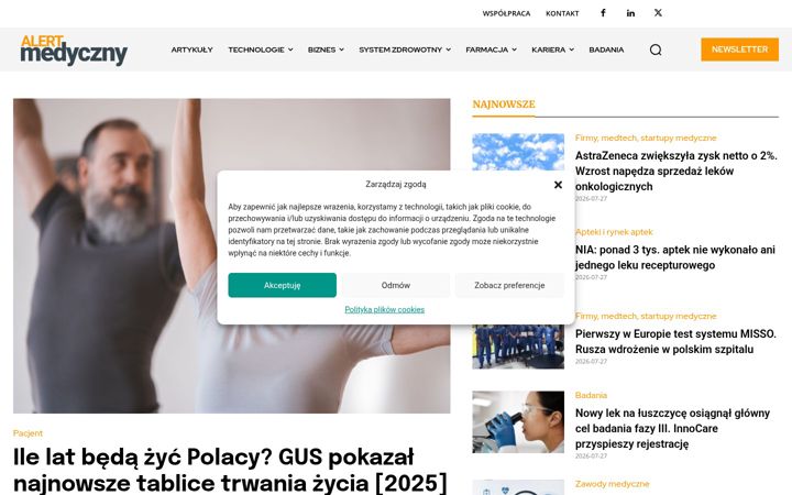 Screenshot of alertmedyczny.pl
