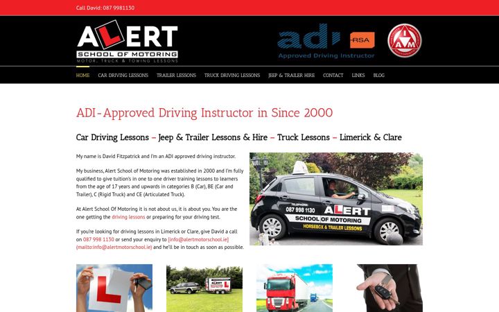 Screenshot of alertmotorschool.ie