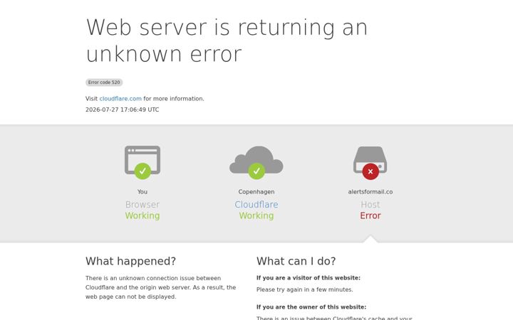 Screenshot of alertsformail.co