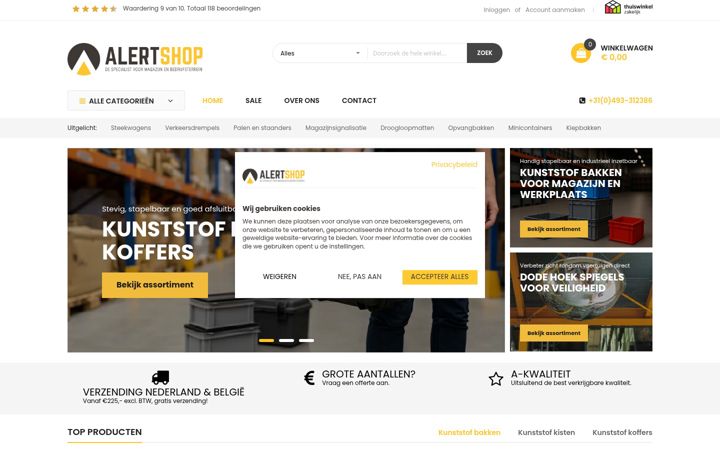 Ekrano kopija alertshop.nl