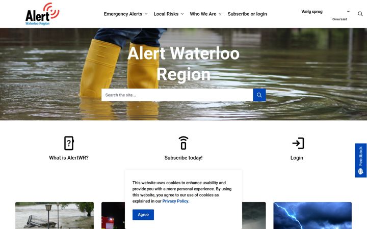 Ekrano kopija alertwr.ca