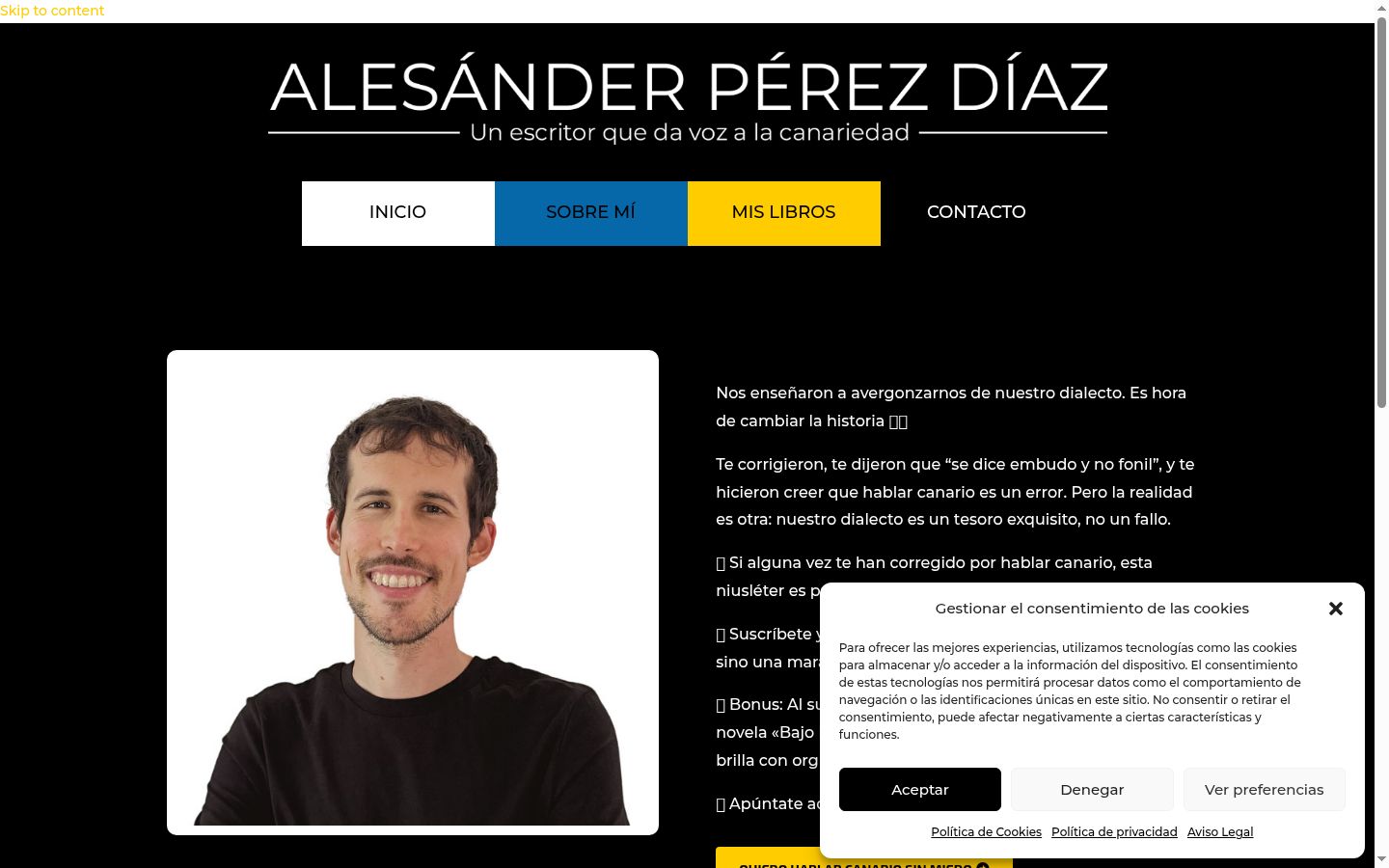Screenshot del banner di consenso mostrato prima di qualsiasi interazione