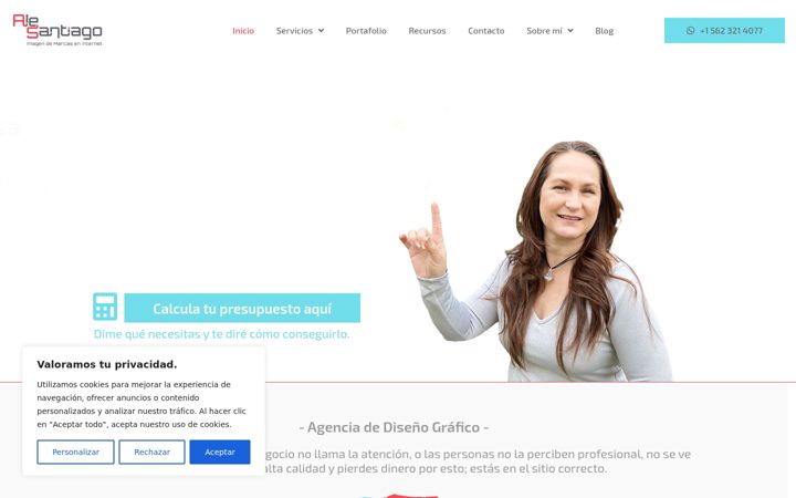 Screenshot of alesantiago.com