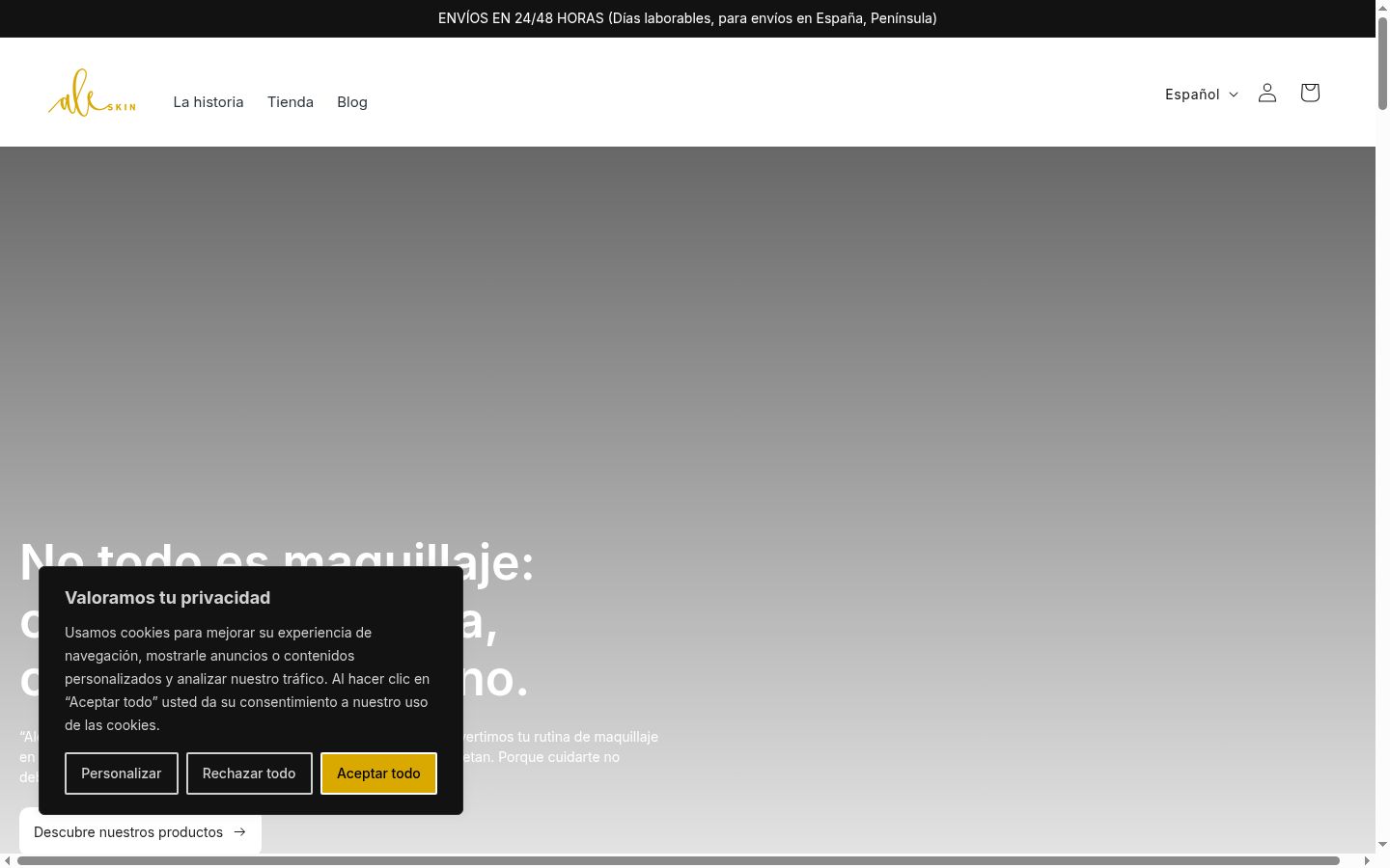 Screenshot of the consent banner shown before any interaction