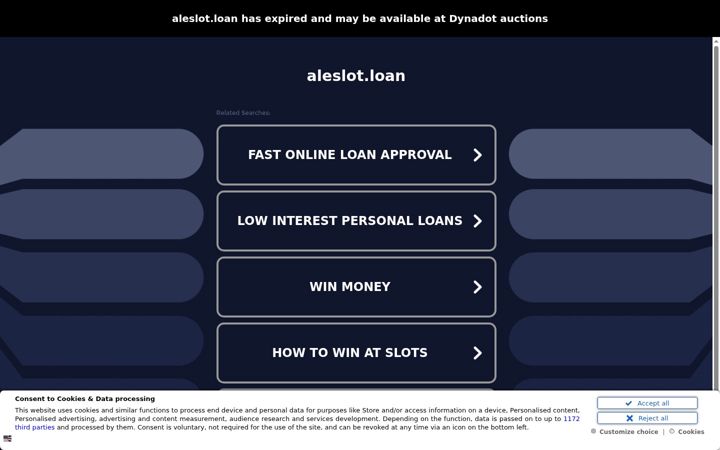 Screenshot of aleslot.loan