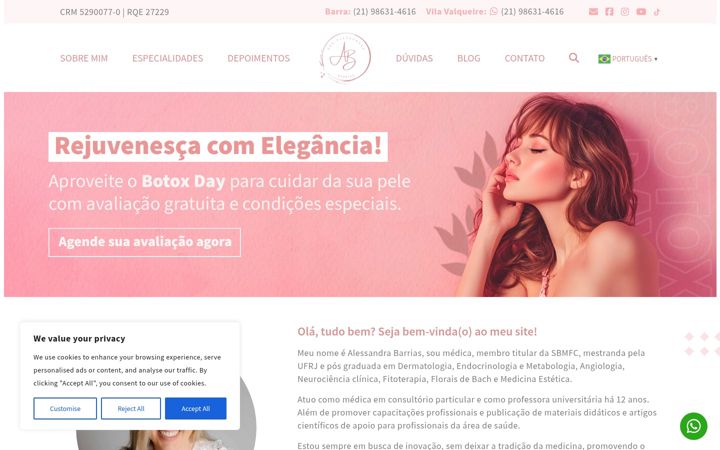 Screenshot stránky alessandrabarrias.com.br