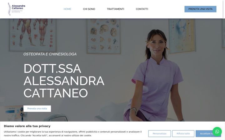 Screenshot stránky alessandracattaneo.it