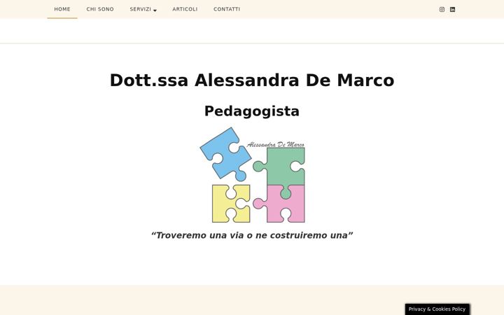 Skärmbild av alessandrademarco.it