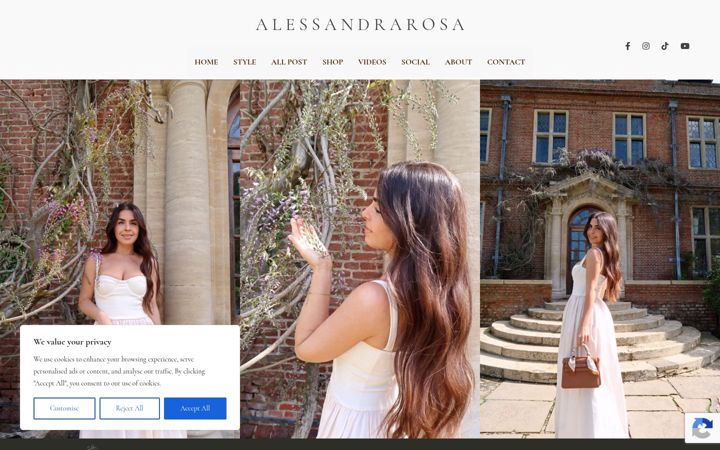 Captura de pantalla de alessandrarosa.com
