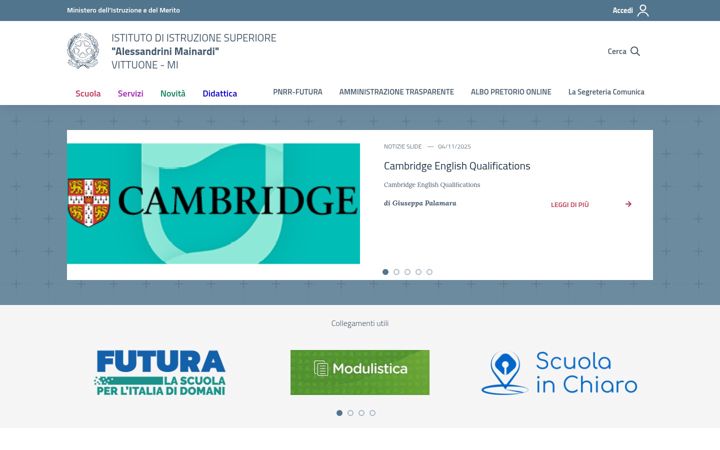 Screenshot of alessandrinimainardi.edu.it