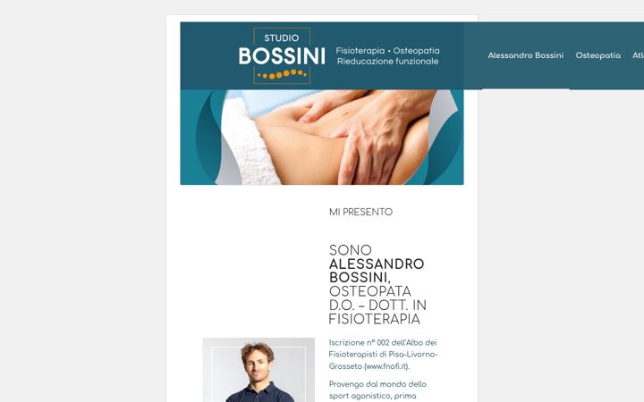 Ekrano kopija alessandrobossini.it