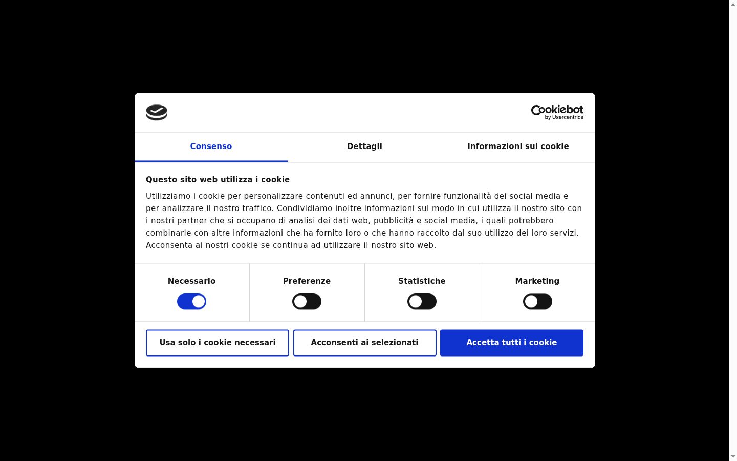 Capture d'écran de la bannière de consentement affichée avant toute interaction