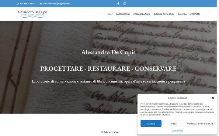 Screenshot of alessandrodecupis.it