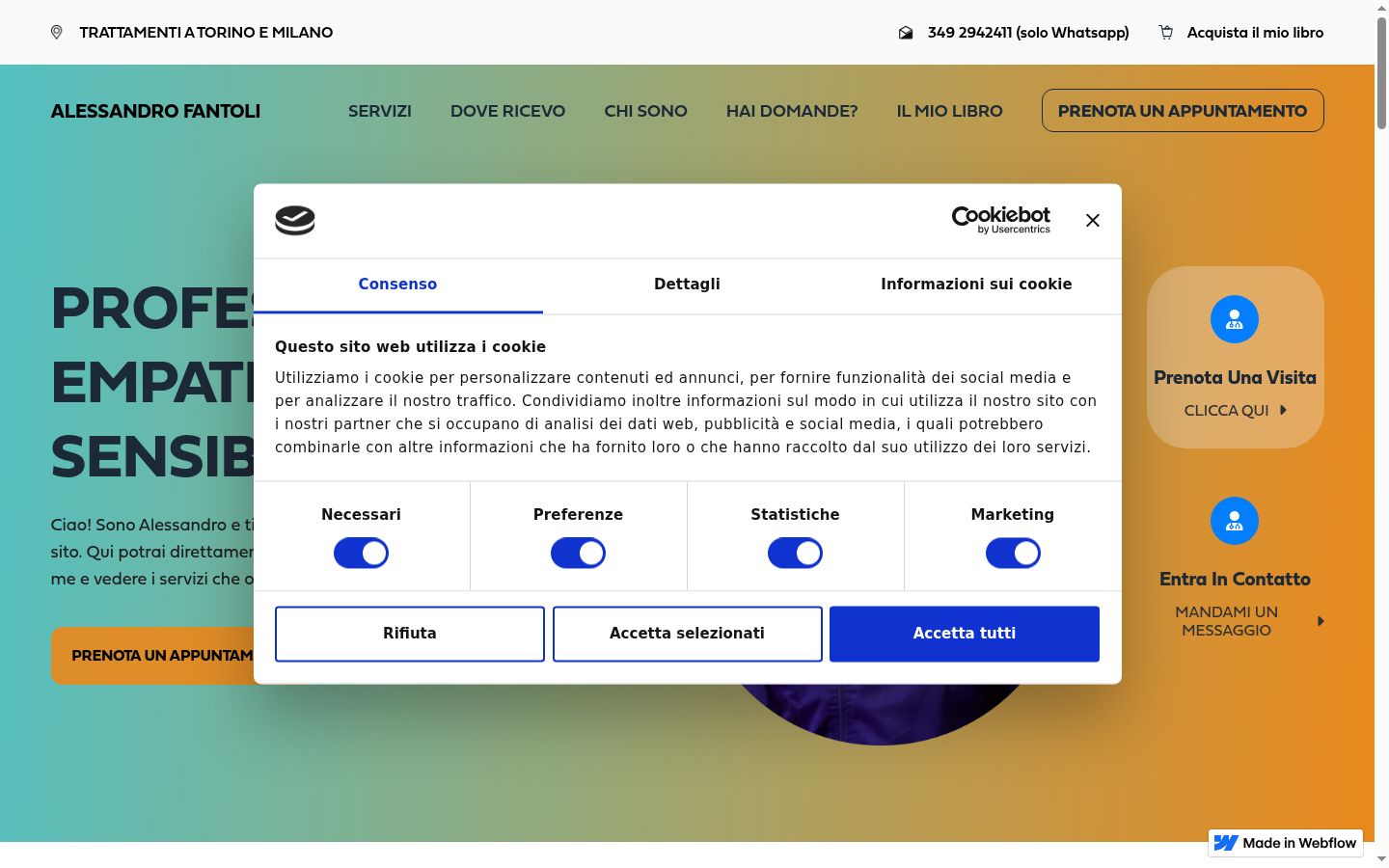 Screenshot tal-banner tal-kunsens muri qabel kwalunkwe interazzjoni