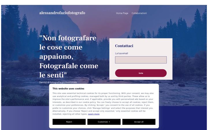 Snímek obrazovky alessandrofaziofotografo.it